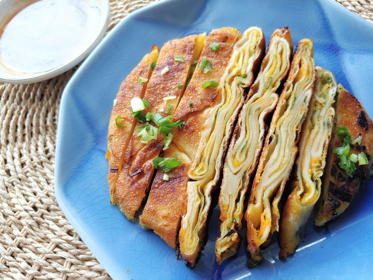 SWEET POTATO &amp; SCALLION PANCAKES